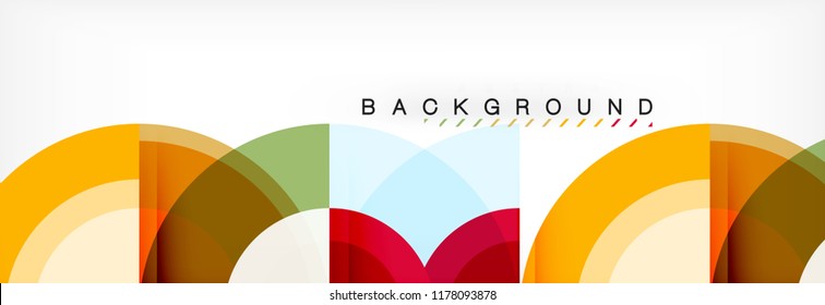 Vector circular geometric abstract background, template design