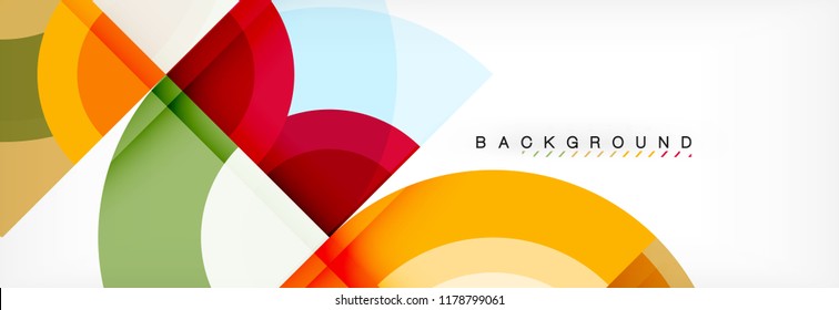 Vector circular geometric abstract background, template design
