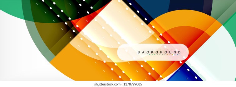 Vector circular geometric abstract background, template design