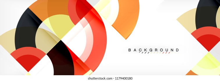 Vector circular geometric abstract background, template design