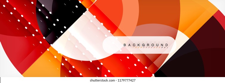 Vector circular geometric abstract background, template design