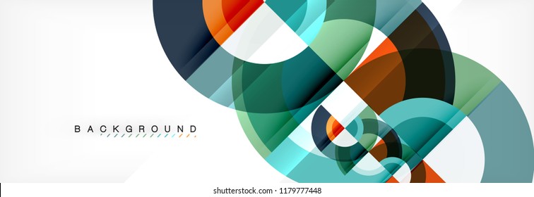 Vector circular geometric abstract background, template design