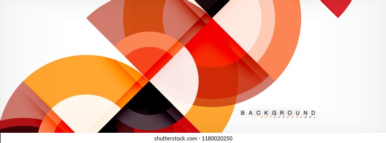 Vector circular geometric abstract background, template design