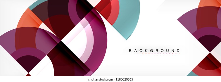 Vector circular geometric abstract background, template design