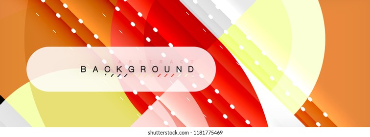 Vector circular geometric abstract background, template design