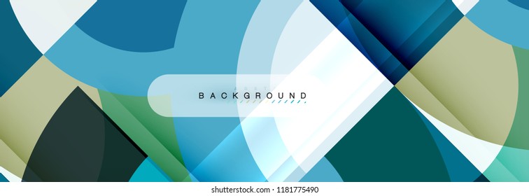 Vector circular geometric abstract background, template design