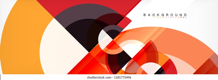 Vector circular geometric abstract background, template design