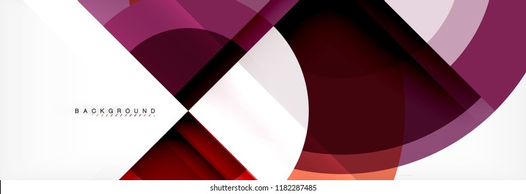 Vector circular geometric abstract background, template design