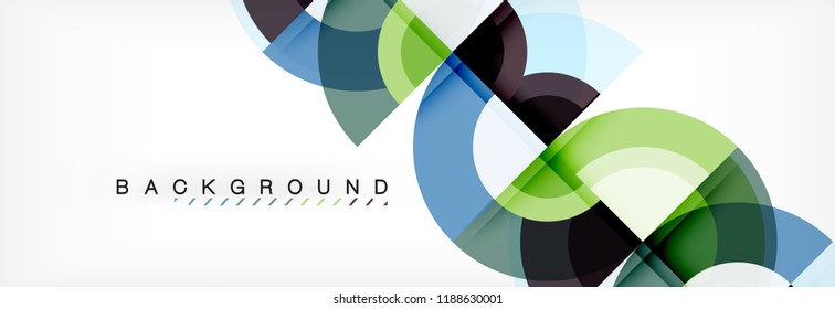 Vector circular geometric abstract background, template design