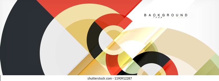 Vector circular geometric abstract background, template design