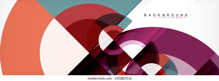 Vector circular geometric abstract background, template design