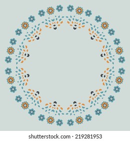 Vector circular geometric background in love and romantic style.Round isolated template consisting of triangular shapes