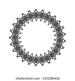 Vector circular geometric ornament