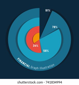 Vector circular graph. Ready for use chart for your project.
