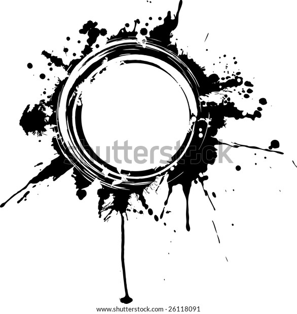 Vector Circular Grunge Frame Drips Can Stock Vector (Royalty Free) 26118091