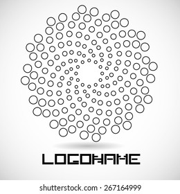 Vector Circular Halftone Dots in Spiral Form. 