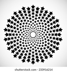 Vector Circular Halftone Dots in Star Form. 
