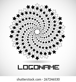 Vector Circular Halftone Dots in Star Form. 