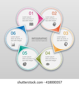Vector circular infographic with 6 options