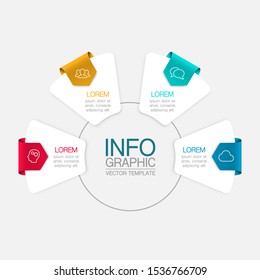Vector circular infographic diagram with tags, template for business, presentations, web design, 4 options.