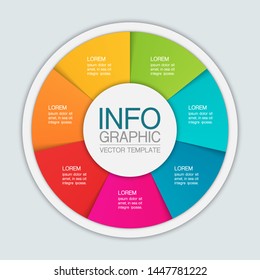 Vector circular infographic diagram, template for business, presentations, web design, 7 options.