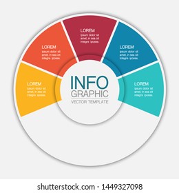 Vector circular infographic diagram, template for business, presentations, web design, 5 options.