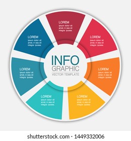 Vector circular infographic diagram, template for business, presentations, web design, 7 options.