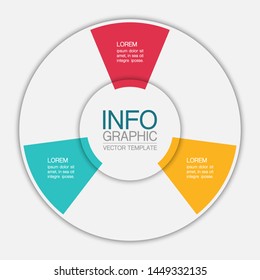 Vector circular infographic diagram, template for business, presentations, web design, 3 options.