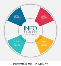 Diagrama de infografía circular vectorial, plantilla para negocios, presentaciones, diseño web, 4 opciones.