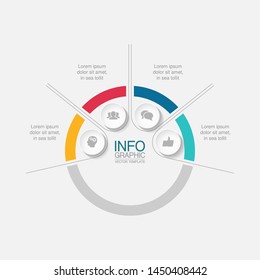 Vector circular infographic diagram, template for business, presentations, web design, 4 options.