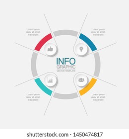 Vector circular infographic diagram, template for business, presentations, web design, 4 options.
