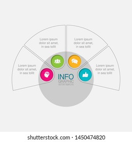 Vector circular infographic diagram, template for business, presentations, web design, 4 options.