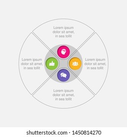 Vector circular infographic diagram, template for business, presentations, web design, 4 options.