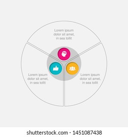 Vector circular infographic diagram, template for business, presentations, web design, 3 options.