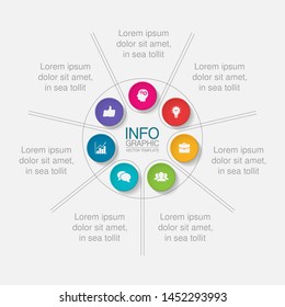 Vector circular infographic diagram, template for business, presentations, web design, 7 options.