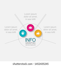 Vector circular infographic diagram, template for business, presentations, web design, 3 options.