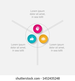 Vector circular infographic diagram, template for business, presentations, web design, 3 options.