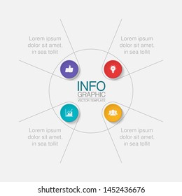 Vector circular infographic diagram, template for business, presentations, web design, 4 options.