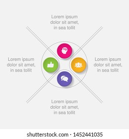 Vector circular infographic diagram, template for business, presentations, web design, 4 options.