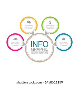 Vector circular infographic diagram, template for business, presentations, web design, 4 options.