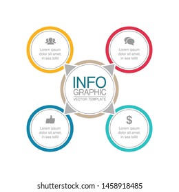 Vector circular infographic diagram, template for business, presentations, web design, 4 options.