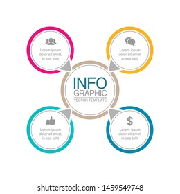 Vector circular infographic diagram, template for business, presentations, web design, 4 options.