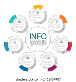 Vector circular infographic diagram, template for business, presentations, web design, 7 options.
