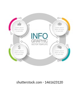 Vector circular infographic diagram, template for business, presentations, web design, 4 options.