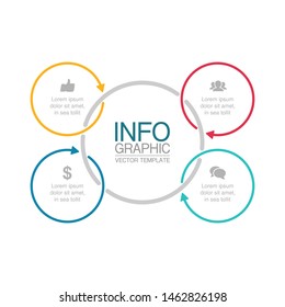 Vector circular infographic diagram, template for business, presentations, web design, 4 options.