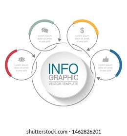Vector circular infographic diagram, template for business, presentations, web design, 4 options.