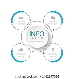 Vector circular infographic diagram, template for business, presentations, web design, 4 options.