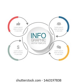 Vector circular infographic diagram, template for business, presentations, web design, 4 options.