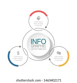 Vector circular infographic diagram, template for business, presentations, web design, 3 options.