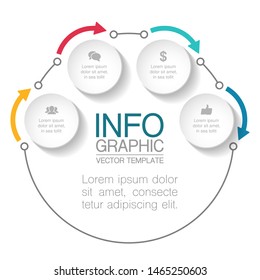 Vector circular infographic diagram, template for business, presentations, web design, 4 options.